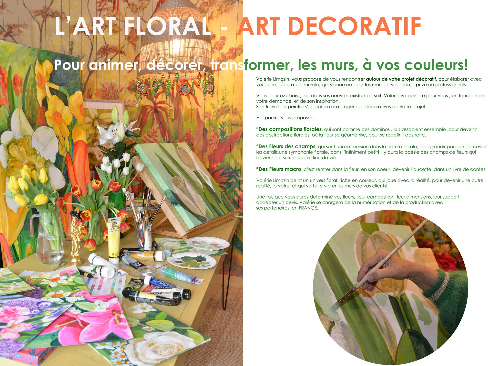 Art Floral art décoratif mural Valérie Limozin